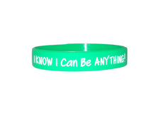 Load image into Gallery viewer, green I know I can be anything silicone bracelet
