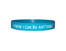 Load image into Gallery viewer, teal I know I can be anything silicone bracelet
