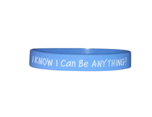 Load image into Gallery viewer, light blue I know I can be anything silicone bracelet
