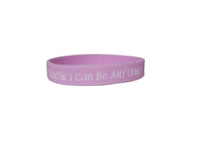 Load image into Gallery viewer, light purple I know I can be anything silicone bracelet
