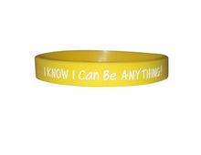 Load image into Gallery viewer, yellow I know I can be anything silicone bracelet
