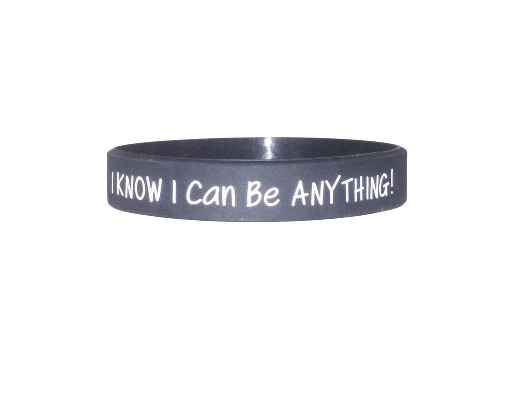 black I know I can be anything silicone bracelet